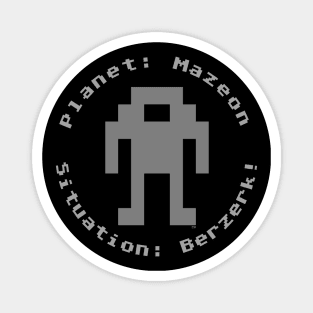 Planet Mazeon Robot - Dark Monochrome Magnet